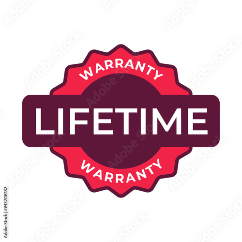 Lifetime Warranty - Stamp, Imprint, Seal Template. Vector Stock Illustration