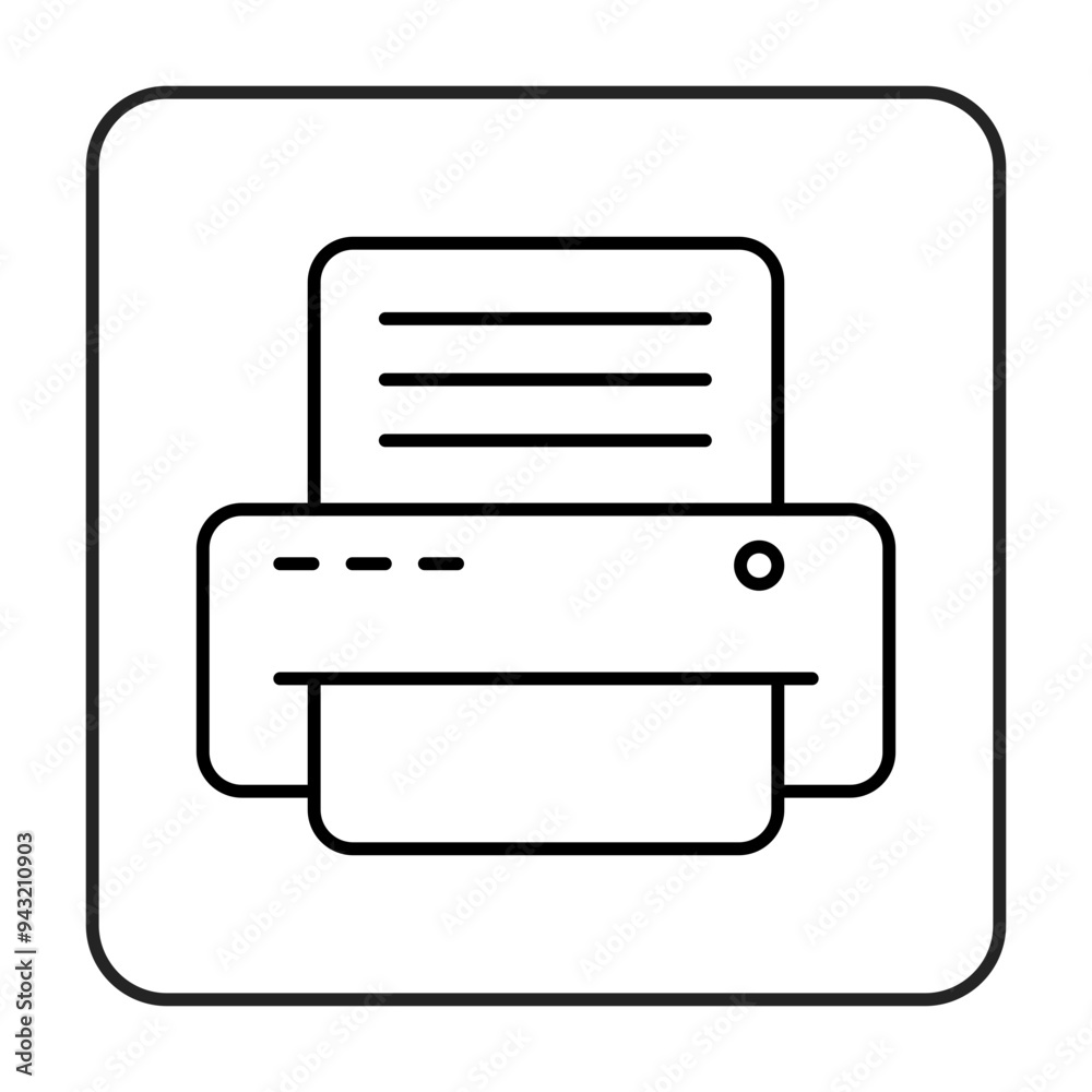 Printer Line Icon. Contact Icon Editable Stroke Vector Illustration Printer Line Icon. Contact Icon Editable Stroke Vector Illustration