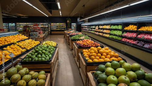 Fruit shop selling food products. generative AI