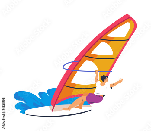 Windsurfing On Ocean Waves Sport