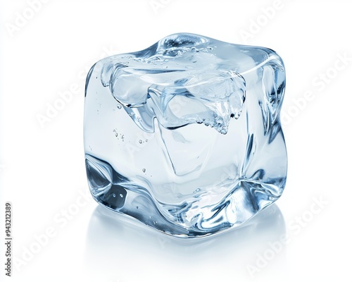 White background melted ice cube PNG.