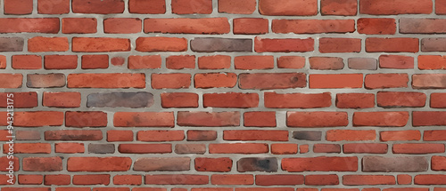 Brick background in watercolor style3 photo