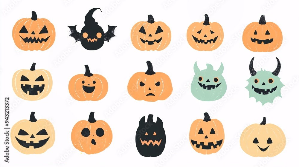 a set of halloween stickers a set of halloween stickers