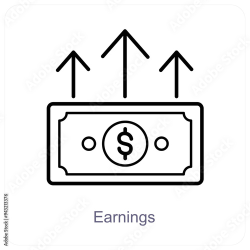 Earnings and cash icon concept