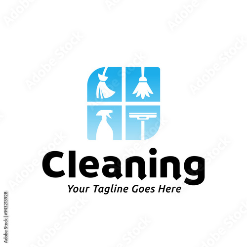House cleaning service logo design. House cleaning products vector design.