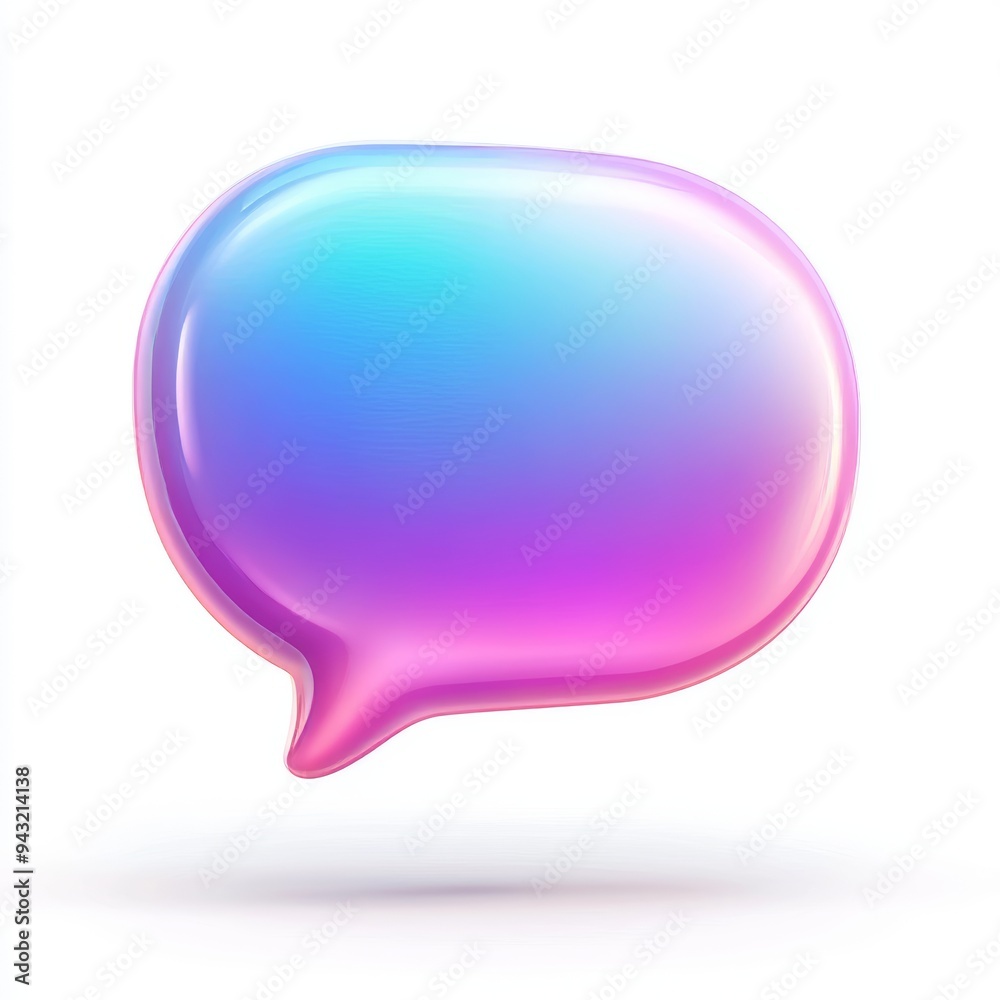 An icon of a speech bubble in a transparent background with a 3D gradient design An icon of a speech bubble in a transparent background with a 3D gradient design