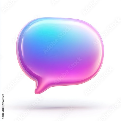 An icon of a speech bubble in a transparent background with a 3D gradient design