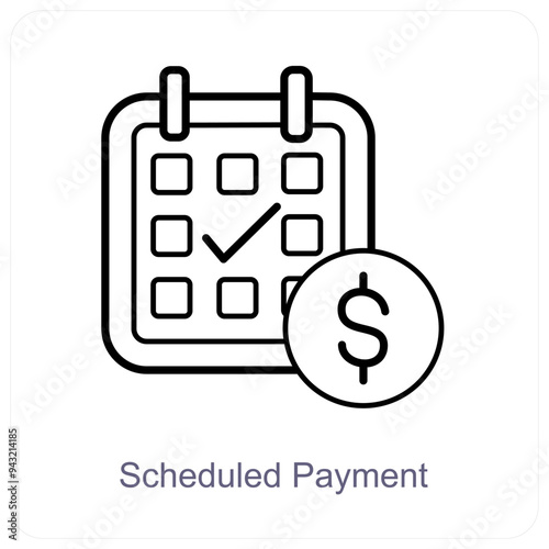 Scheduled Payment and calendar icon concept