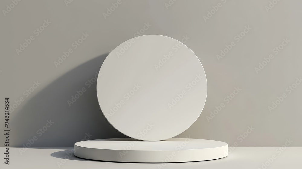 PNG sticker with a white podium on a transparent background with a 3D product stand PNG sticker with a white podium on a transparent background with a 3D product stand
