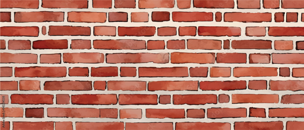 Obraz premium Brick background in watercolor style1