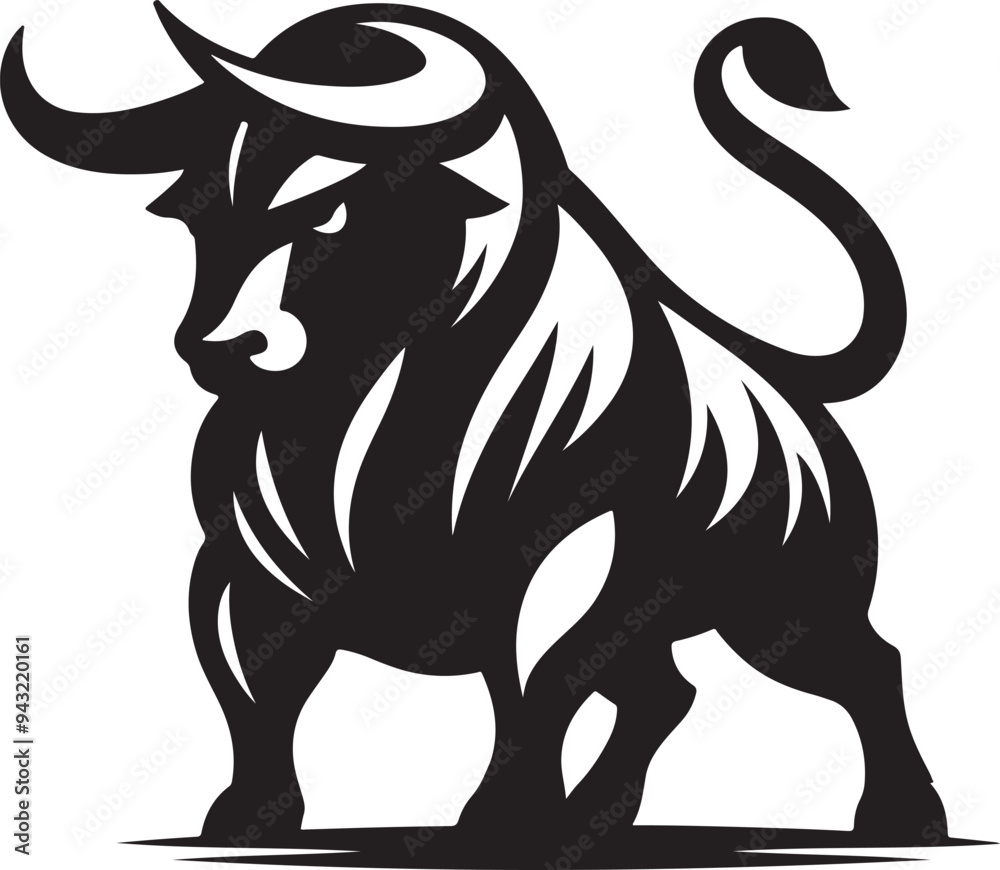 Fototapeta premium Illustration silhouette of a bull