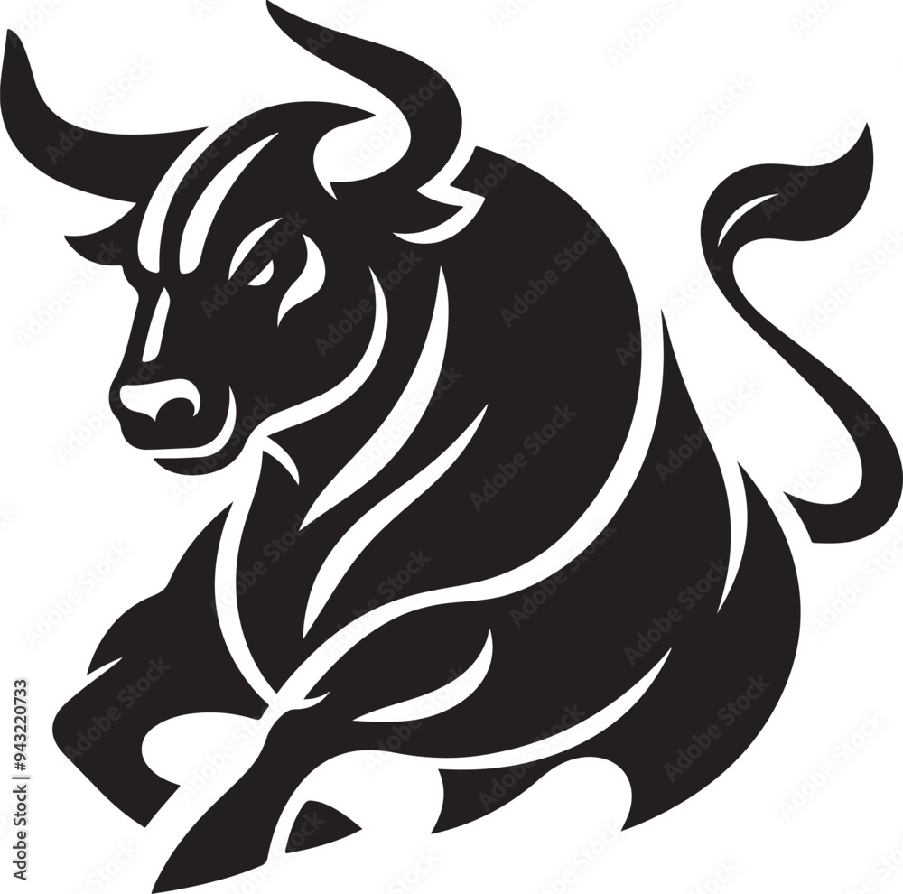 Illustration silhouette of a bull Illustration silhouette of a bull