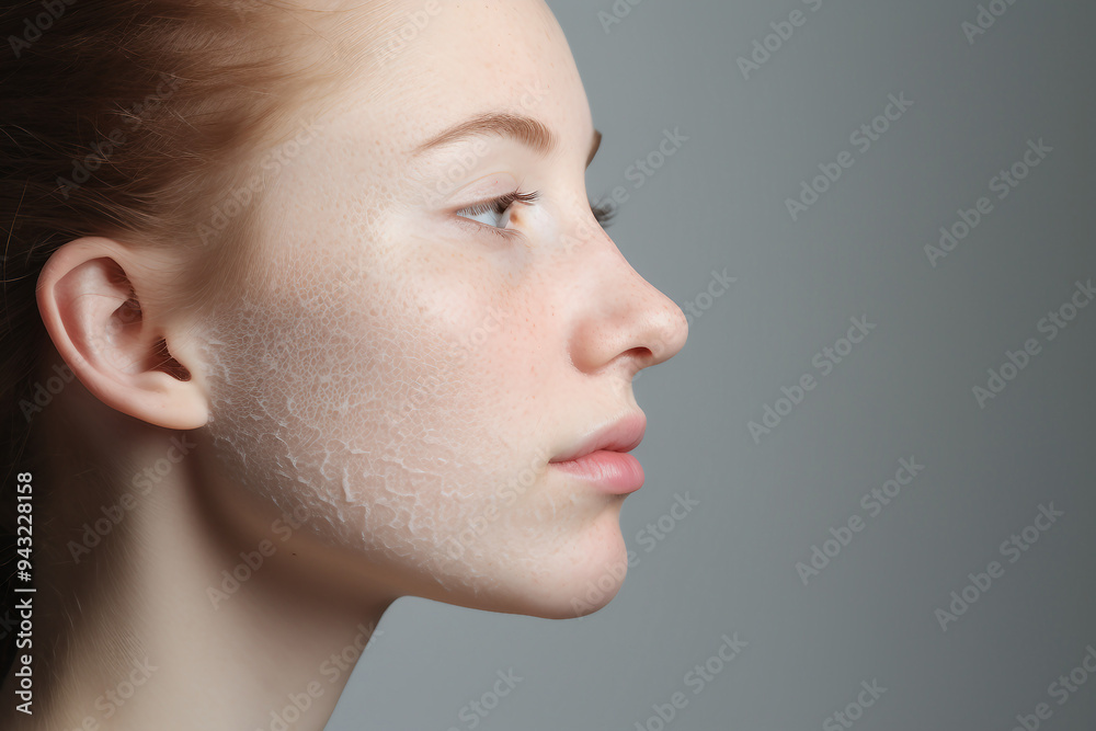 Close up portrait concept of a skin problem face imperfections generative AI Close up portrait concept of a skin problem face imperfections generative AI