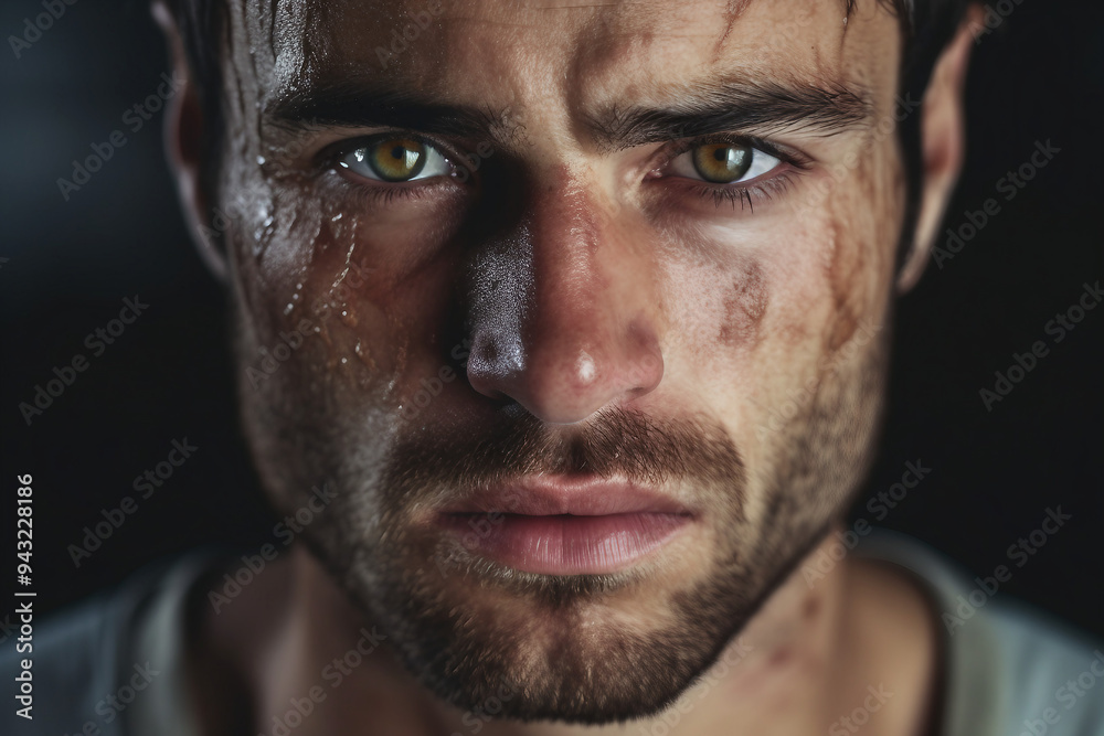 Close up of a face with skin issues like dryness acne wrinkles and imperfections generative AI Close up of a face with skin issues like dryness acne wrinkles and imperfections generative AI
