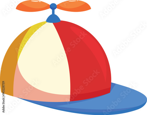 Colorful propeller hat spinning, perfect for adding a touch of whimsy and fun to designs