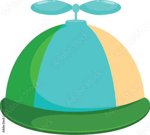 Cartoon funny hat with propeller spinning, perfect for illustrations about jokes and fun