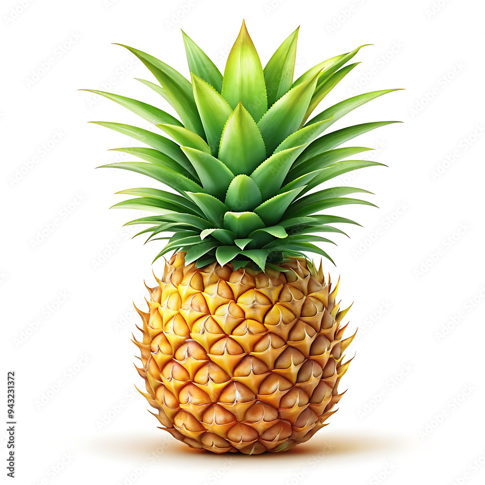 Fototapeta premium Pineapple fruit isolated on white background.