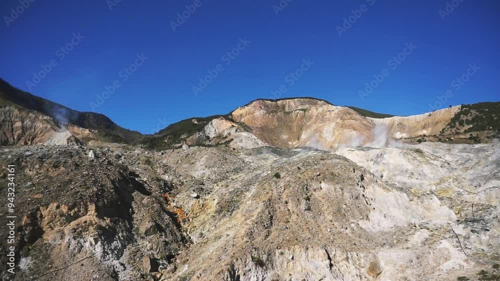 view with the high cliffs of Mount Papandayan which is a stratovolcano in Garut, West Java, Indonesia. view with the high cliffs of Mount Papandayan which is a stratovolcano in Garut, West Java, Indonesia.