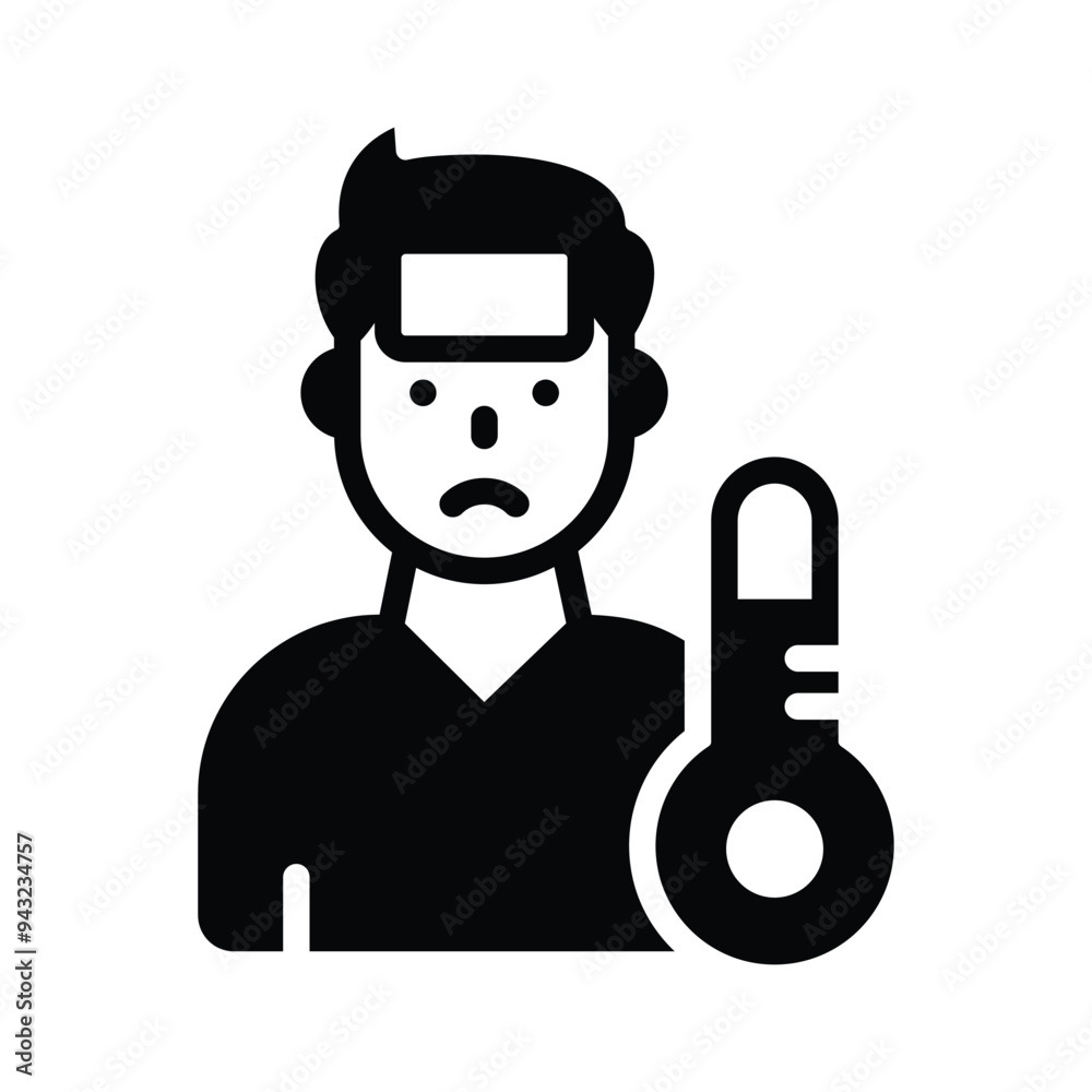 Get this creatively crafted icon of sick man in trendy style