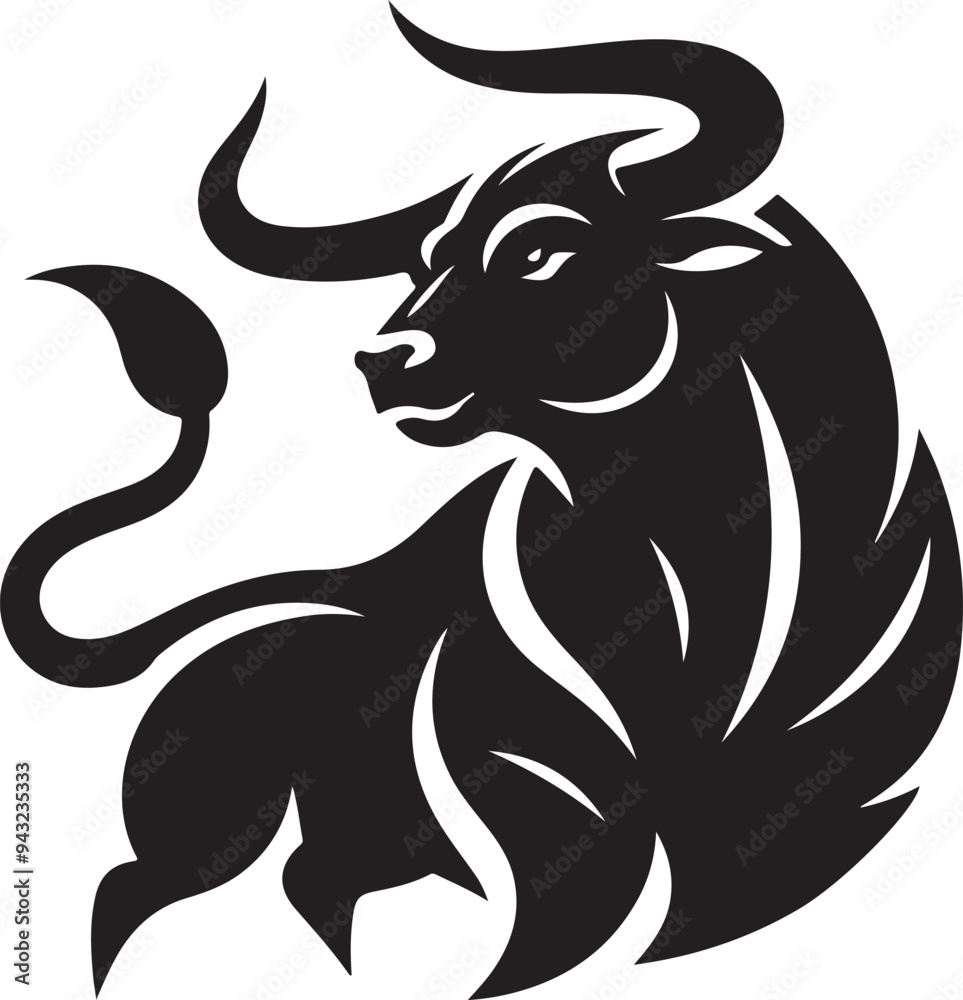 Illustration silhouette of a bull Illustration silhouette of a bull