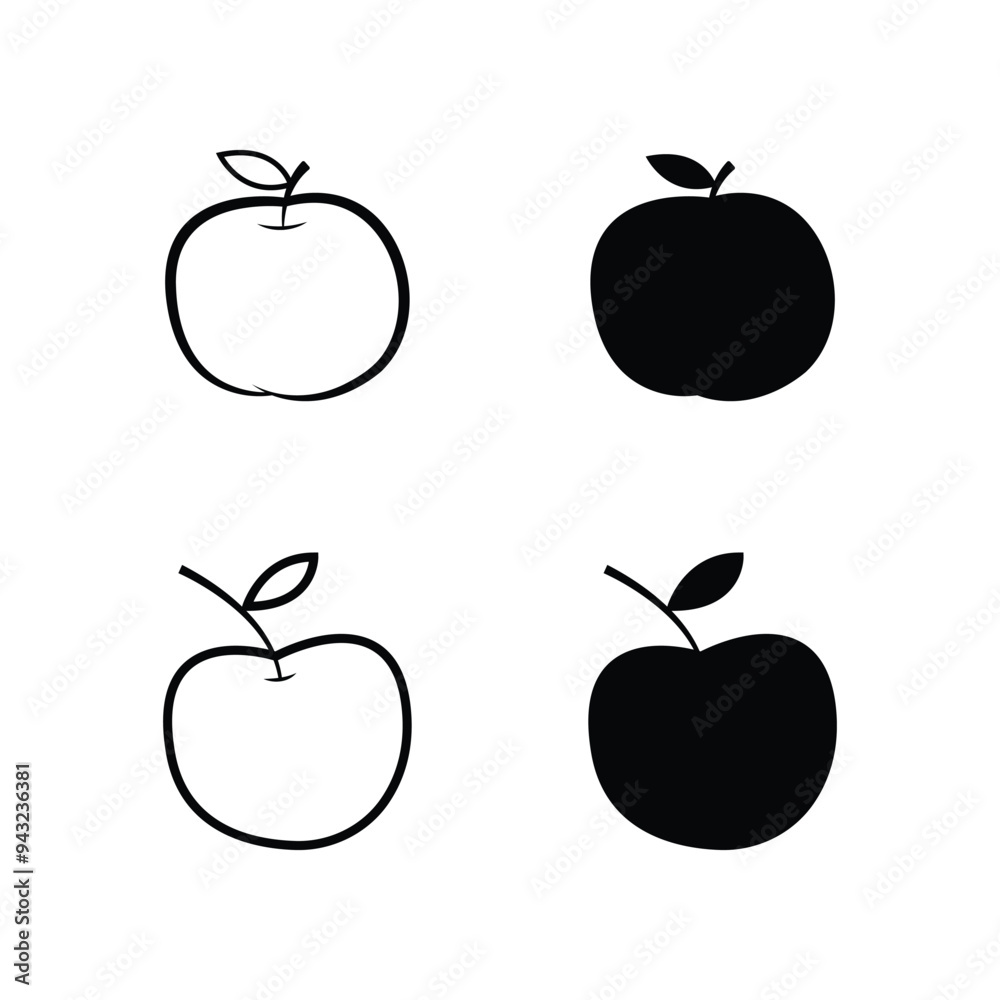 set of fruit apple icon design vector template set of fruit apple icon design vector template