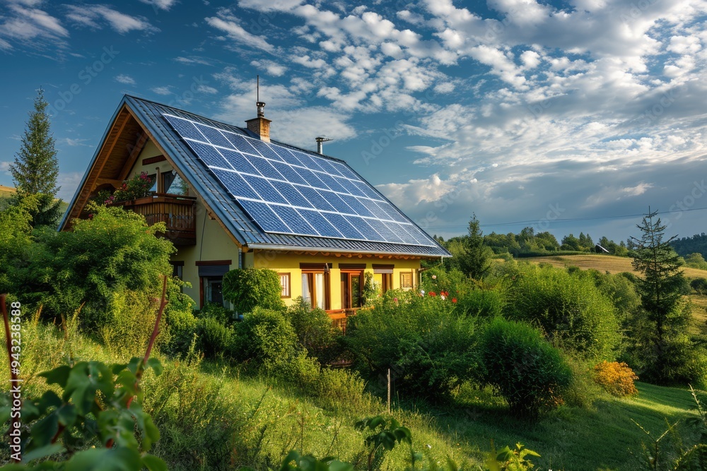 Energy-Saving New Family Home with Solar Panels - Your Green Dream House Energy-Saving New Family Home with Solar Panels - Your Green Dream House