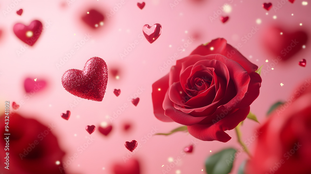 Valentine’s Day Background Featuring Red Roses and Hearts, Creating a Romantic and Heartfelt Atmosphere. This Design Incorporates Classic Symbols of Love with a Rich Red Color Palette and Elegant Flor Valentine’s Day Background Featuring Red Roses and Hearts, Creating a Romantic and Heartfelt Atmosphere. This Design Incorporates Classic Symbols of Love with a Rich Red Color Palette and Elegant Flor