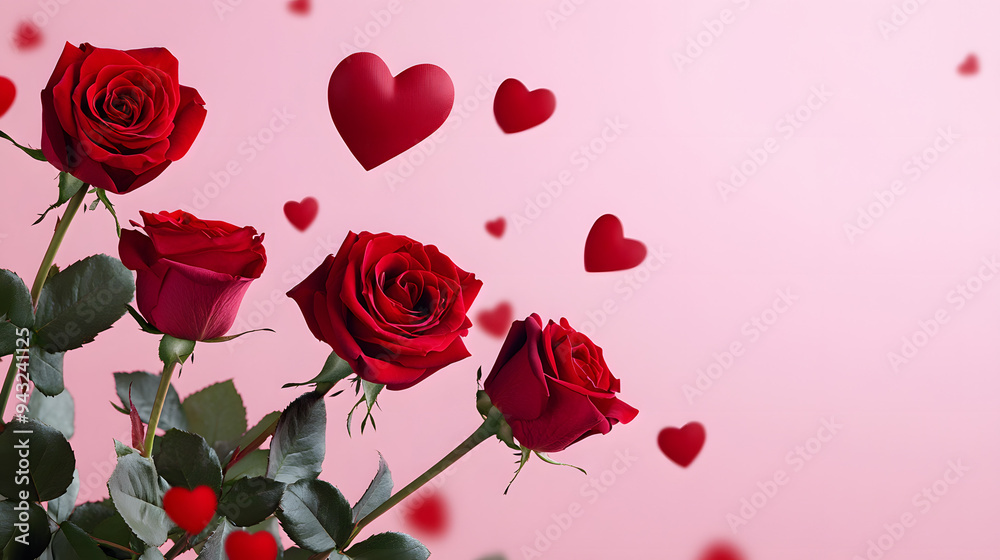 Valentine’s Day Background Featuring Red Roses and Hearts, Creating a Romantic and Heartfelt Atmosphere. This Design Incorporates Classic Symbols of Love with a Rich Red Color Palette and Elegant Flor Valentine’s Day Background Featuring Red Roses and Hearts, Creating a Romantic and Heartfelt Atmosphere. This Design Incorporates Classic Symbols of Love with a Rich Red Color Palette and Elegant Flor