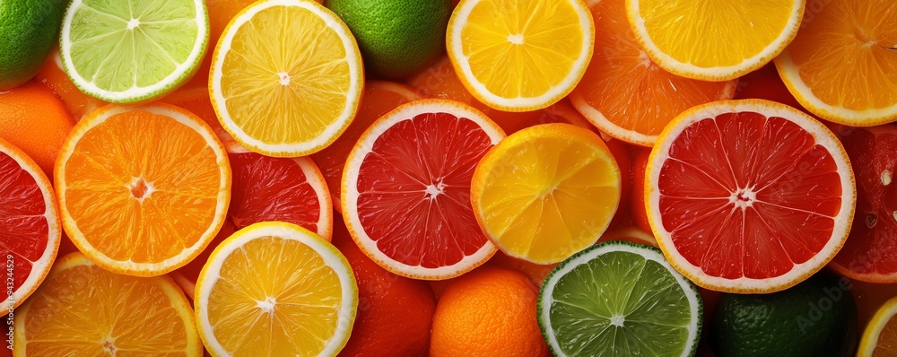 A vibrant assortment of fresh citrus fruit slices including lemons, oranges, grapefruits, and limes, showcasing colorful and healthy produce. A vibrant assortment of fresh citrus fruit slices including lemons, oranges, grapefruits, and limes, showcasing colorful and healthy produce.
