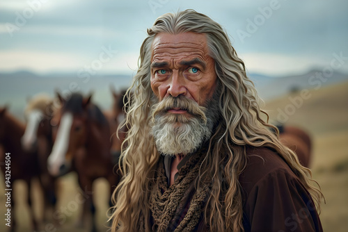 portrait of an old man,horse keeper