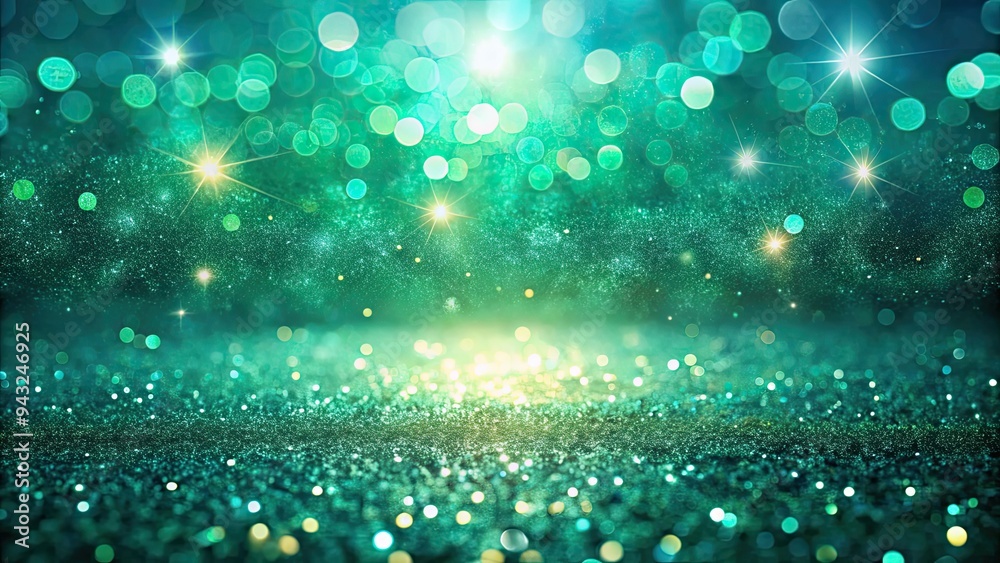 Abstract Green Glitter Background with Sparkling Lights Abstract Green Glitter Background with Sparkling Lights