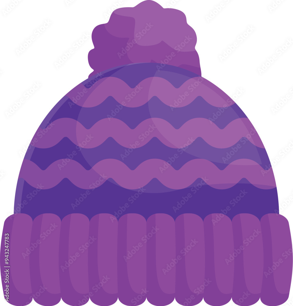 This purple winter hat is keeping someone warm with its thick knit and fluffy pom pom This purple winter hat is keeping someone warm with its thick knit and fluffy pom pom