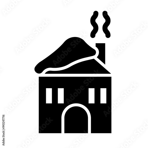 Winter Cabin glyph icon