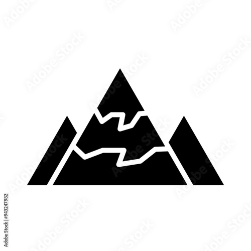 Snowcovered Mountain glyph icon