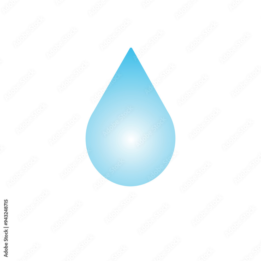 transparent drop of water on a white background, vector illustration, gradient transparent drop of water on a white background, vector illustration, gradient