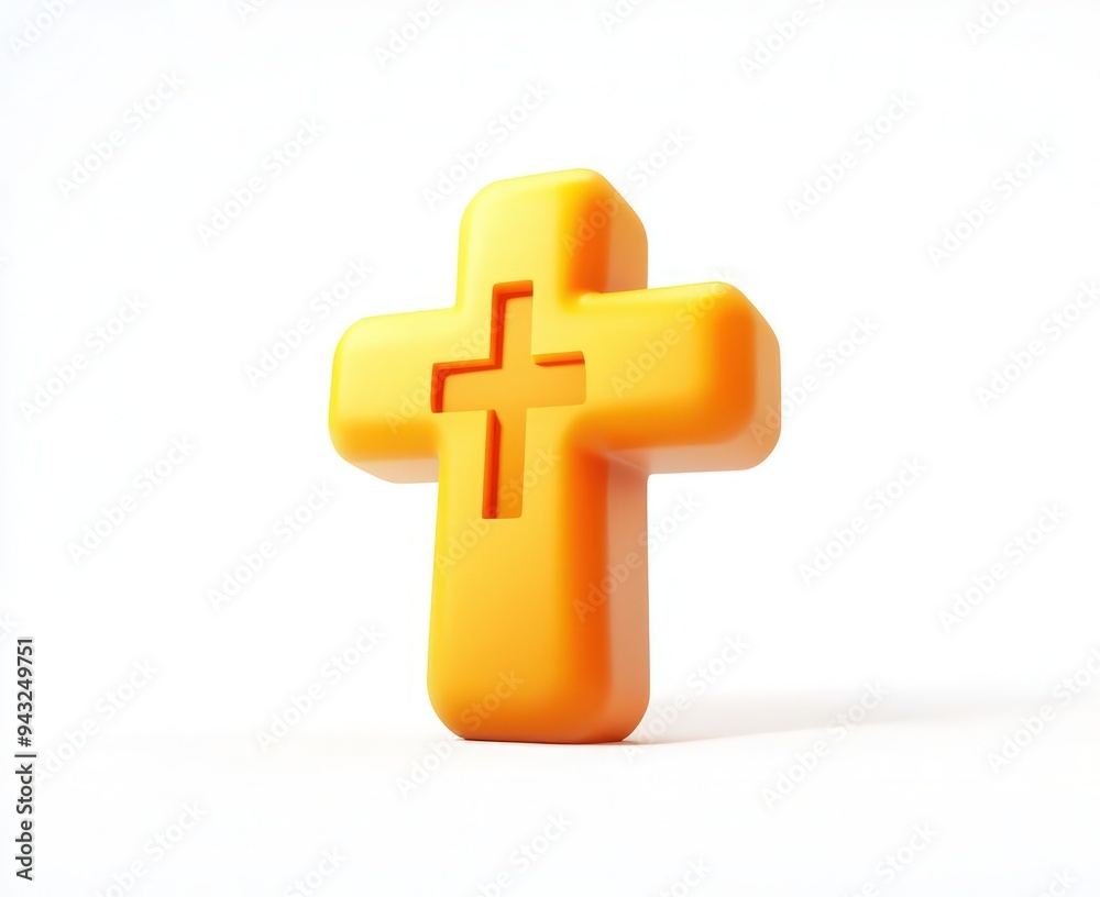 Fototapeta premium Bright minimalist Halloween vector icon set featuring 3D crosses.