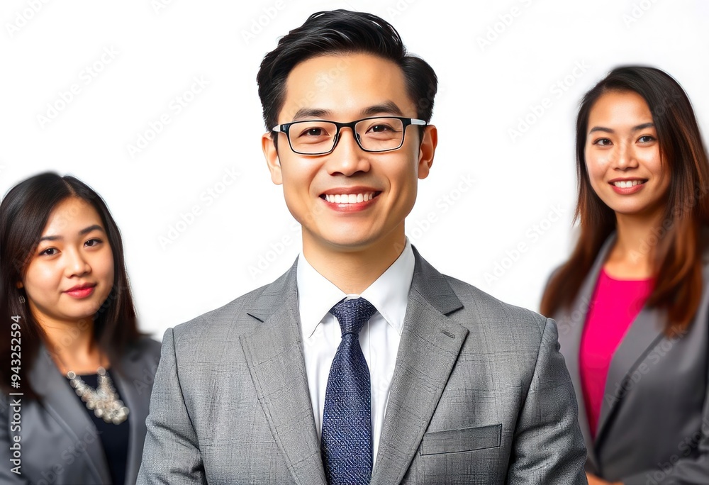 asian business people man good looking in studio. portrait businessman in grey suit confident friendly face isolated on white background, ai asian business people man good looking in studio. portrait businessman in grey suit confident friendly face isolated on white background, ai
