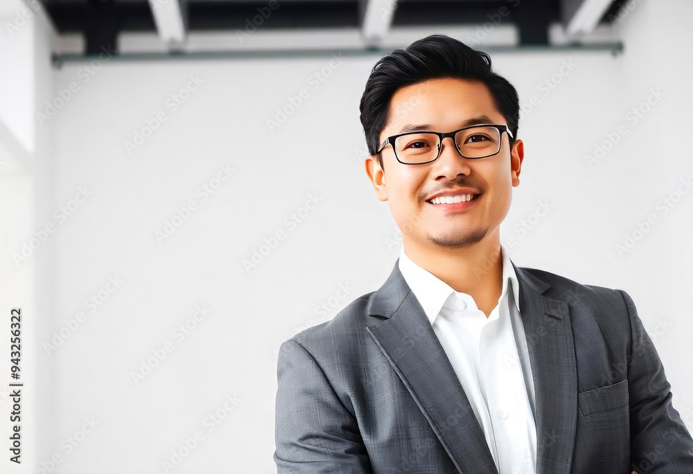 asian business people man good looking in studio. portrait businessman in grey suit confident friendly face isolated on white background, ai asian business people man good looking in studio. portrait businessman in grey suit confident friendly face isolated on white background, ai
