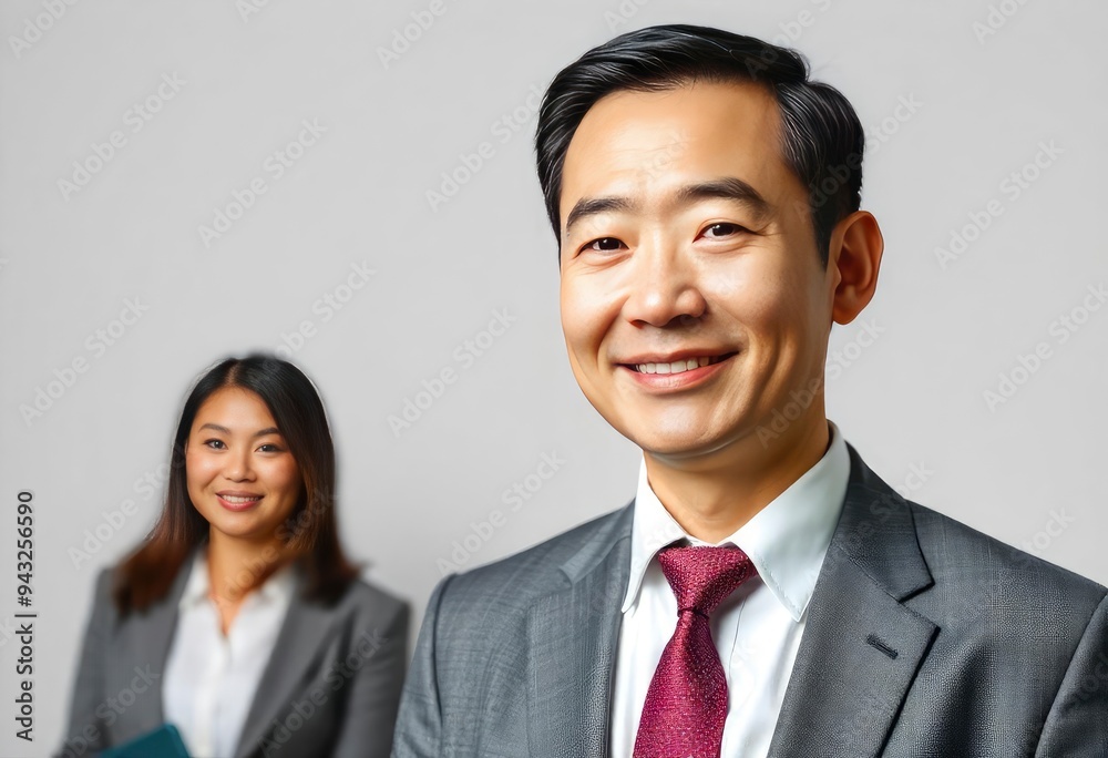 asian business people man good looking in studio. portrait businessman in grey suit confident friendly face isolated on white background, ai asian business people man good looking in studio. portrait businessman in grey suit confident friendly face isolated on white background, ai