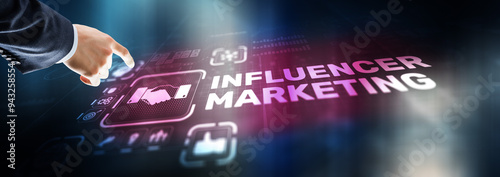 Influencer marketing concept. Business Internet concept