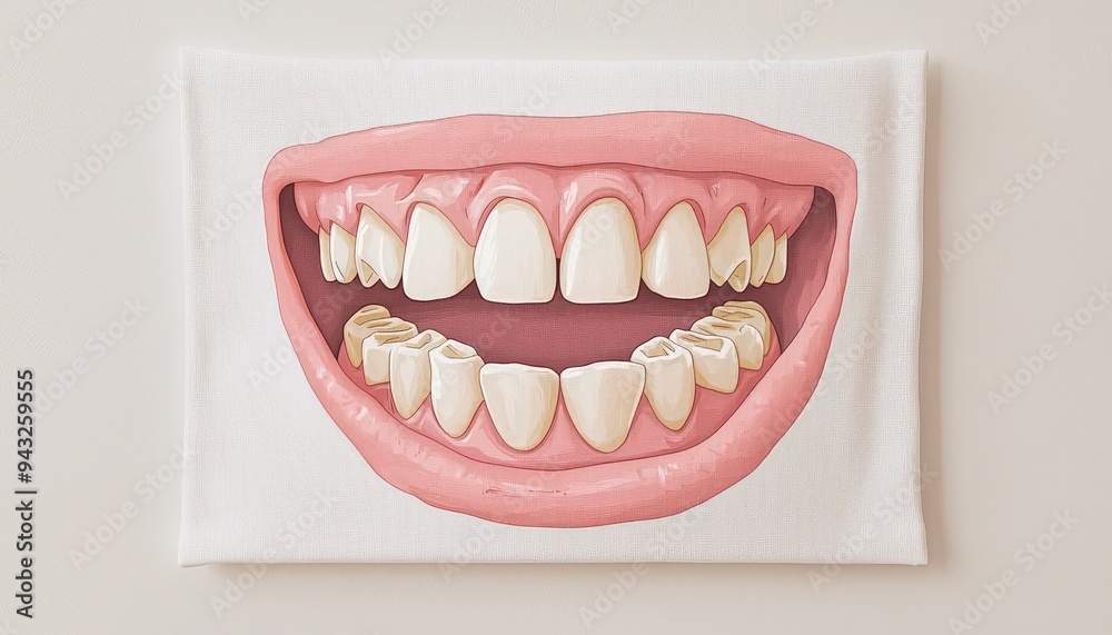 White-background vector for making a face mask with a playful teeth design. White-background vector for making a face mask with a playful teeth design.