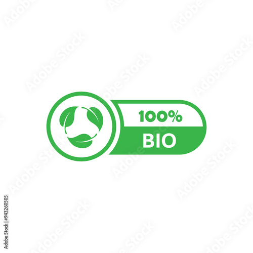 Fotografie 100% bio vector logo design