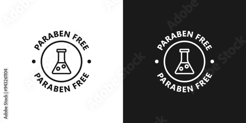 Paraben free icon. Paraben free circle badge, emblem, sticker, label. No parabens product stamp. organic and natural. Vector
