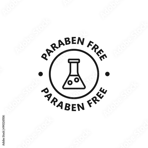 Paraben free icon. Paraben free circle badge, emblem, sticker, label. No parabens product stamp. organic and natural. Vector