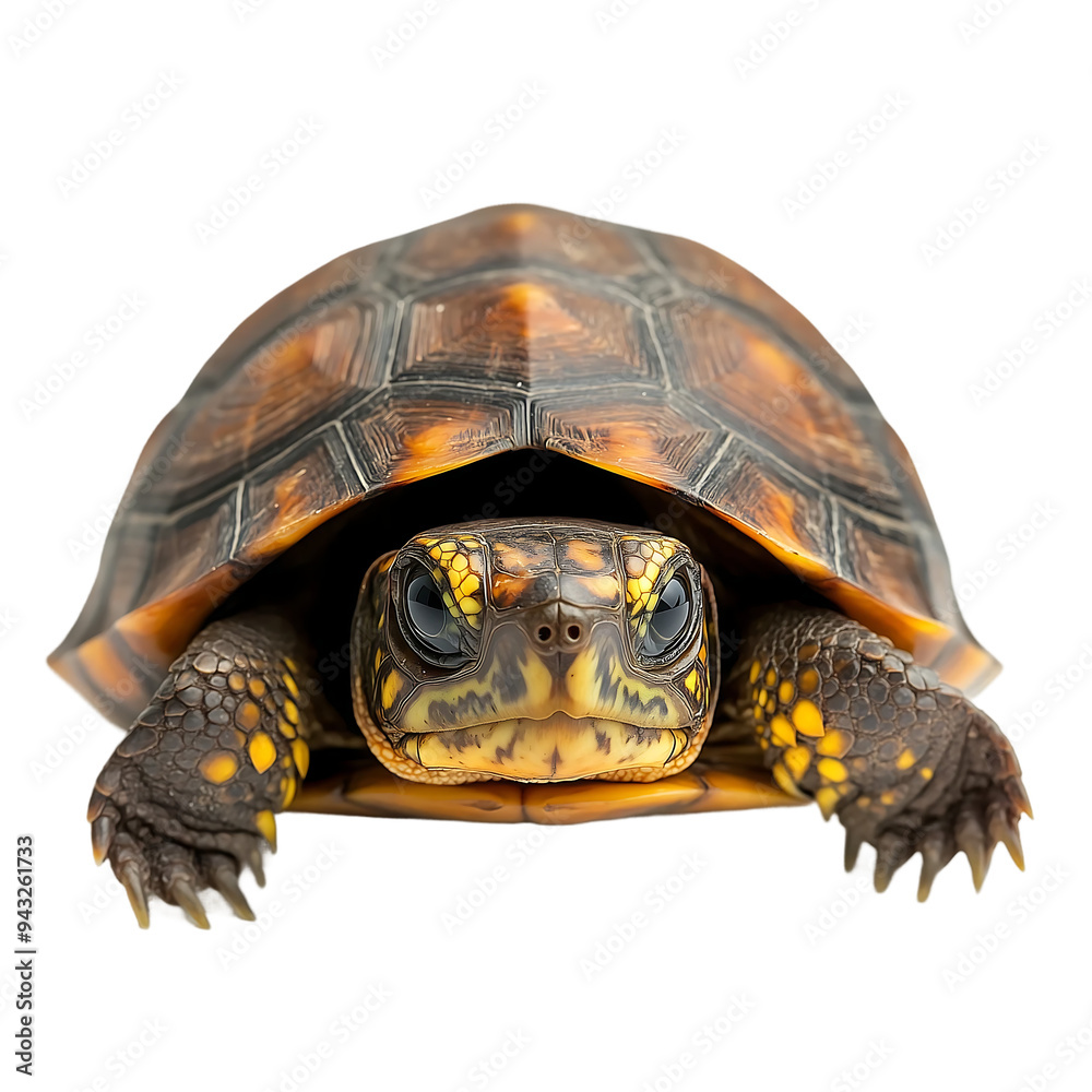 Fototapeta premium The photo of a Box Turtle (Terrapene carolina) isolated on white