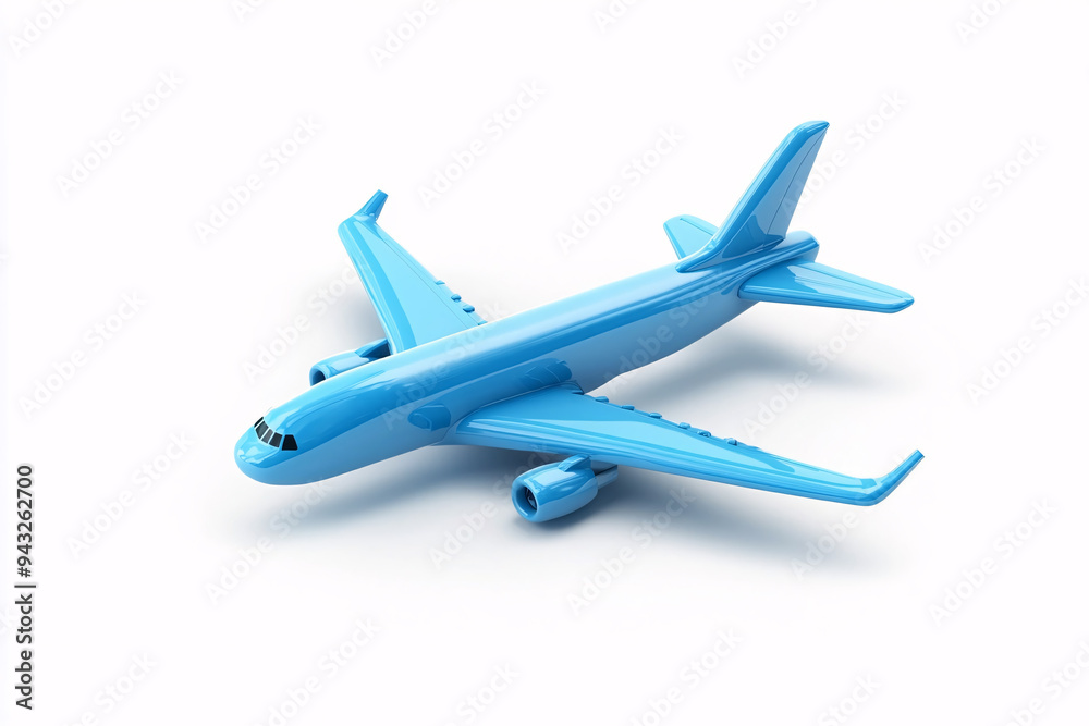 blue airplane in 3d white background blue airplane in 3d white background