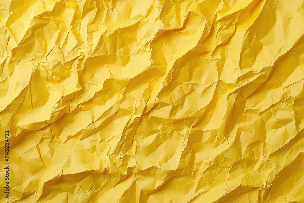 Crumpled yellow paper texture background with rough surface and vibrant color Generative AI Crumpled yellow paper texture background with rough surface and vibrant color Generative AI