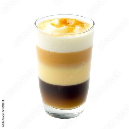 Photo of a Vietnamese Egg Coffee isolated on white