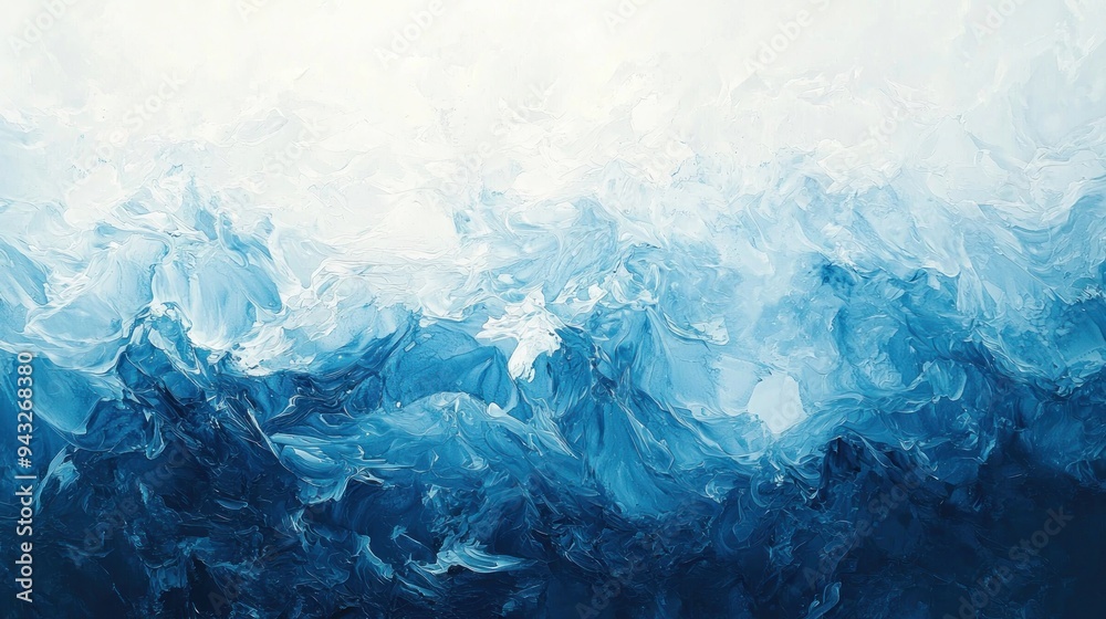Layered blue paper waves abstract ocean design Generative AI Layered blue paper waves abstract ocean design Generative AI