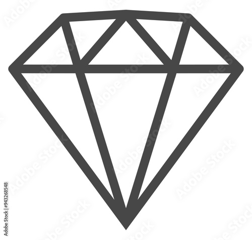 Gemstone line icon isolated on white background.